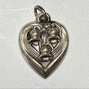 Vintage Victorian Repousse Sterling Silver Heart